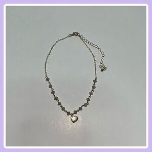 Beaded Gold Heart Choker